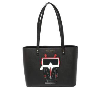Karl Lagerfeld Black Leather Maybelle Tote
