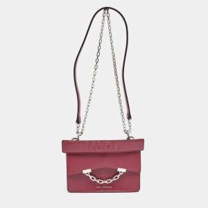 Karl Lagerfeld Burgundy Leather K/Karl Seven Top Handle Bag