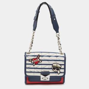 Karl Lagerfeld Multicolor Faux Leather Captain Karl K/Kuilted Shoulder Bag