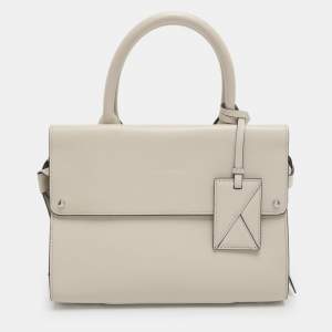 Pre Owned حقيبة يد علوية كارل لاغرفيلد كي/إيكونيك جلد رمادي