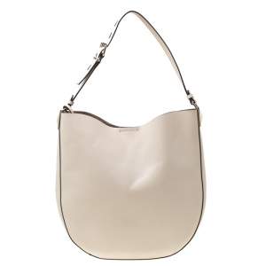 Karl Lagerfeld Cream Leather K/Karry-All Hobo