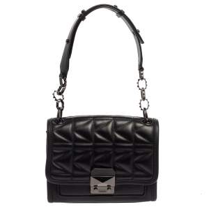 Karl Lagerfeld Black Quilted Leather Shoulder Bag