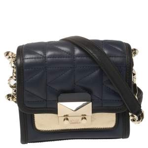 Karl Lagerfeld Navy Blue/Black Leather K/Kuilted Crossbody Bag