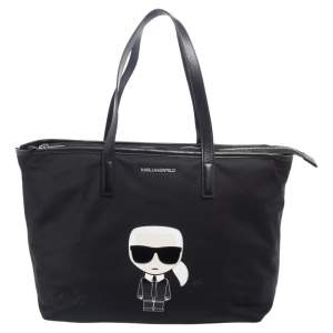 Karl Lagerfeld Black Nylon K Ikonik Tote