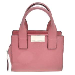 Karl Lagerfeld Pink Leather Top Zip Satchel