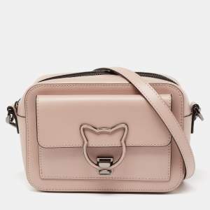 Karl Lagerfeld Beige Leather K/Kat Lock Shoulder Bag
