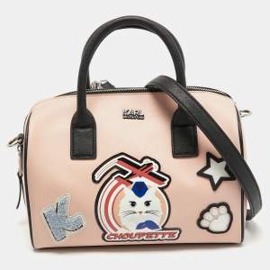 Karl Lagerfeld Pink Coated Canvas Mini K/Jet Choupette Duffel Bag