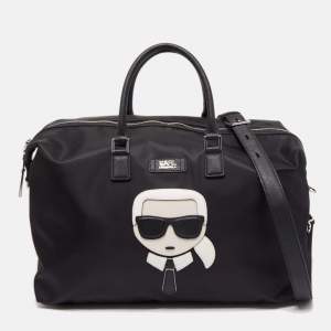 Karl Lagerfeld Black Nylon k/ikonik Duffel Bag