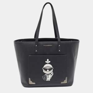 Karl Lagerfeld Black Coated Canvas Maybelle Tote