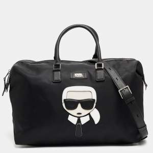 Karl Lagerfeld Black Nylon k/ikonik Duffel Bag