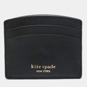 Pre Owned Kate Spade Black Saffiano Leather Card Holder