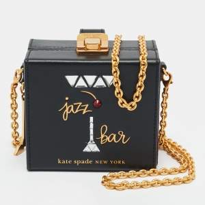 Pre Owned Kate Spade Black Leather Micro Matchbox Crossbody Bag