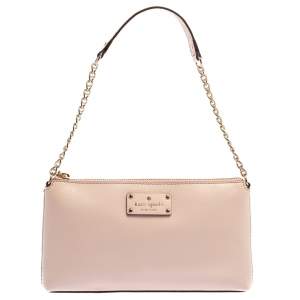 Pre Owned Kate Spade Light Pink Leather Wellesley Shoulder Bag