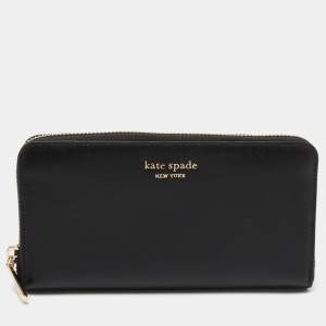 Kate Spade Black Leather Spencer Zip Around Wallet