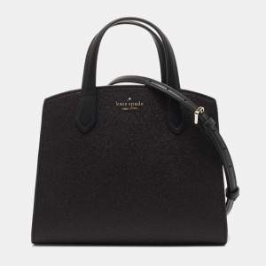 Kate Spade Black Glitter Fabric and Leather Tinsel Satchel
