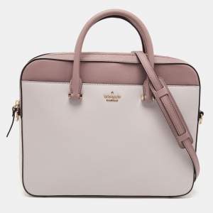 Pre Owned Kate Spade Tri Color Saffiano Leather Laptop Bag