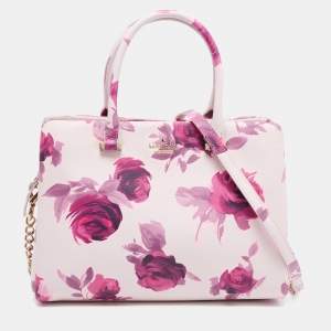 Kate Spade Pink Leather Emerson Place Roses Olivera Satchel