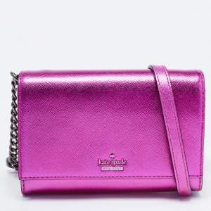 Kate Spade Metallic Pink Leather Cedar Street Cami Crossbody Bag
