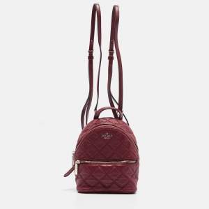 Kate Spade Burgundy Quilted Leather Mini Chelsea Backpack