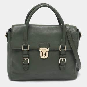 Kate Spade Olive Green Leather Lola Avenue Rollins Tote