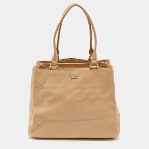 Kate Spade Beige Leather New York Lombard Street Neve Tote