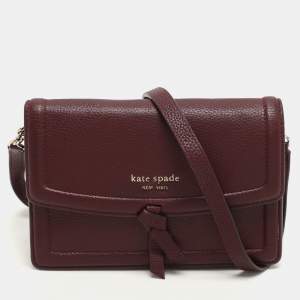 Kate Spade Burgundy Leather Knott Crossbody Bag
