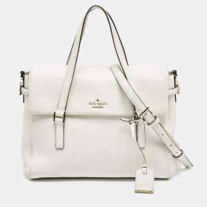Kate Spade White Leather Holden Street Leslie Satchel