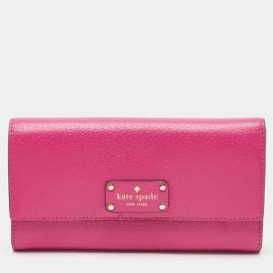 Kate Spade Fuchsia Leather Wellesley Jean Continental Wallet