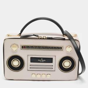 Kate Spade Pink/Black Faux Leather Jazz Things Up Boom Box Bag