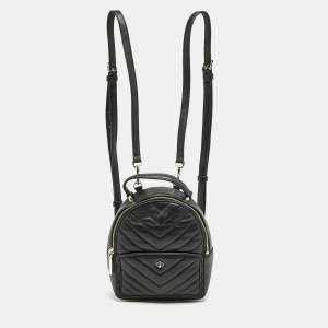Kate Spade Black Quilted Leather Mini Polly Backpack