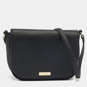 Pre Owned Kate Spade Black Leather Nadine Flap Shoulder Bag