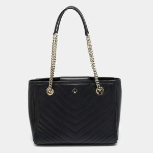 Pre Owned Kate Spade Black Quilted Leather Amelia Tote