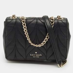 Pre Owned Kate Spade Black Quilted Leather Emelyn Shoulder Bag