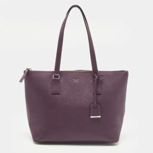 Pre Owned Kate Spade Cameron Street Lucie Dark Burgundy Leather Tote