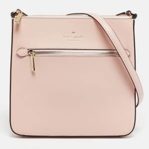 Pre Owned Kate Spade North South Sadie Pink Leather Crossbody Bag