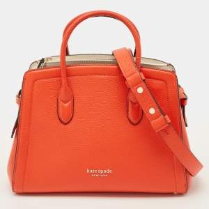Pre Owned Kate Spade Knott Orange Leather Satchel