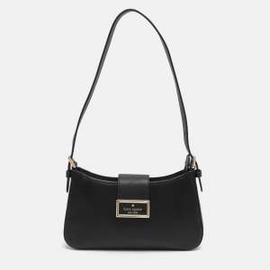 Pre Owned Kate Spade Reegan Small Black Leather Shoulder Bag
