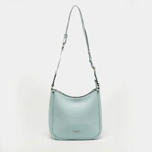 Pre Owned Kate Spade Roulette Medium Light Green Leather Messenger Bag 