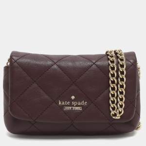 Pre Owned حقيبة كروس كيت سبيد "ميني" جلد بورغندي