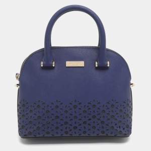مملوكة مسبقًا Kate Spade Blue Laser Cut Leather Satchel