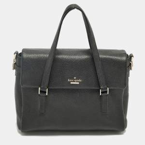 Pre Owned Kate Spade Holden Street Leslie Black Leather Tote