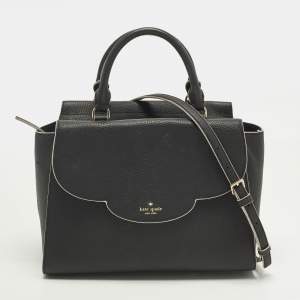 Pre Owned Kate Spade Leewood Place Makayla Black Leather Satchel