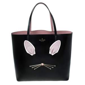 Pre Owned Kate Spade Black Leather Rabbit Little Len Tote