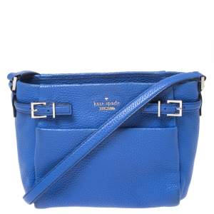 Pre Owned Kate Spade Blue Leather Mini Brandy Crossbody Bag