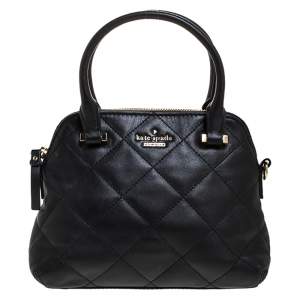 Pre Owned Kate Spade Black Leather Patterson Drive Dome Satchel 