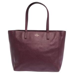 Pre Owned Kate Spade Burgundy Leather Street Violeta Shopper Tote
