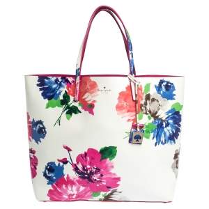 Pre Owned Kate Spade Multicolor Printed Leather Turn Over A New Leaf Len Tote