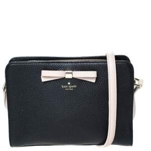 Pre Owned Kate Spade Black/Pink Leather Street Fannie Crossbody Bag