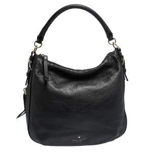 Kate Spade Black Leather Zip Hobo