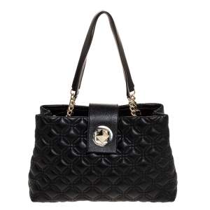 Pre Owned Kate Spade Black Quilted Leather Astor Court Elena Tote